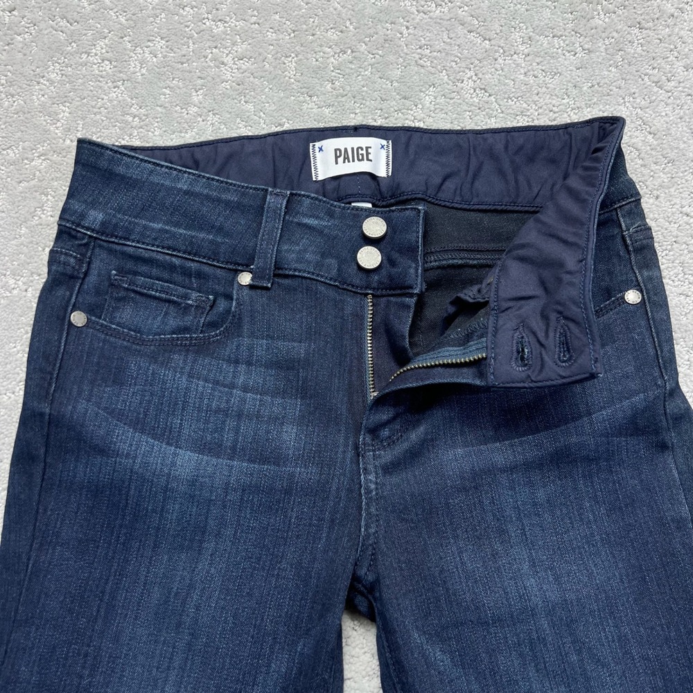 PAIGE Jeans Womens Size 27x34.5 Dark Wash Denim Hidden Hills Straight Rayon Bend